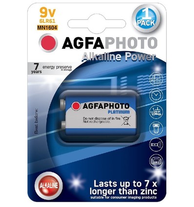 B1 1 Stk AgfaPhoto Batterie - Alkaline, 9V