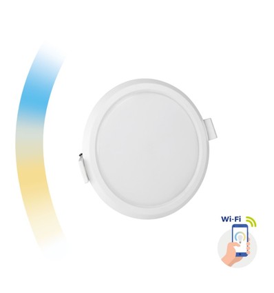 Outlet: 22W Smart Home LED Einbaupanel - Tuya/Smart Life, Google Home und App, Lochausschnitt: Ø20,5 cm, Maße: Ø21,5 cm