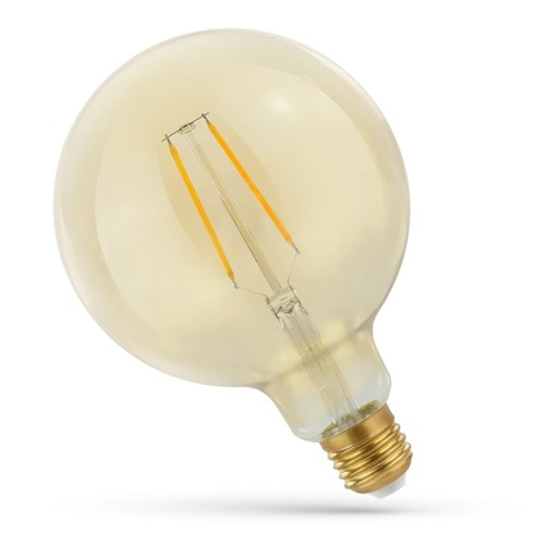 E27 5W LED Globe-Lampe - Kohlefaden-Optik, 12,5 cm, bernsteinfarbenes Glas, extra warm