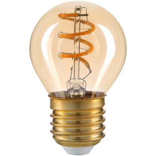 E27 3W LED-Leuchtmittel - G45, Filament, Rauchglas