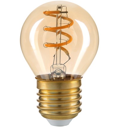 E27 3W LED-Leuchtmittel - G45, Filament, Rauchglas