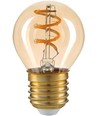 E27 3W LED-Leuchtmittel - G45, Filament, Rauchglas