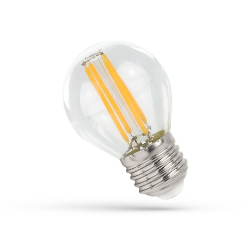 E27 4W LED Tropfenlampe - G45, Filament, Klarglas