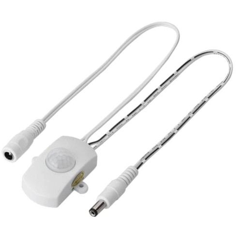 Weißer PIR-Sensor für LED-Strip - 12V (60W), 24V (120W), mit Schraubklemmen