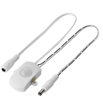 Weißer PIR-Sensor für LED-Strip - 12V (60W), 24V (120W), mit Schraubklemmen