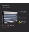 V-Tac Insektenlampe - 2x15W, für Innenräume, UV-Licht, Abdeckung 100m²