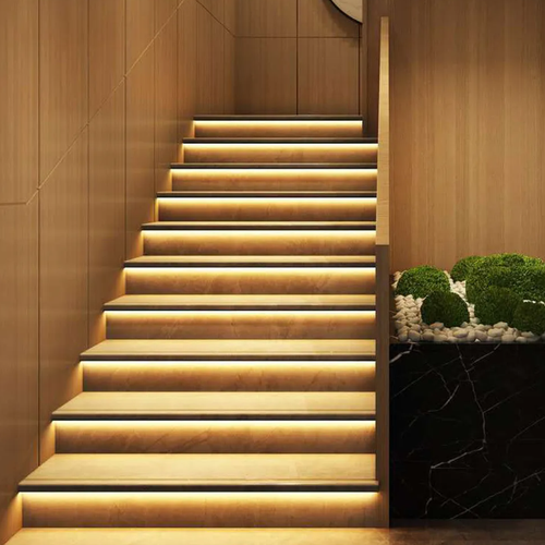 11W pro Stufe Treppen-LED-COB-Streifen-Set - 24V DC, IP20, Bis zu 20 Stufen, mit Sensor + Ein/Aus-Schalter