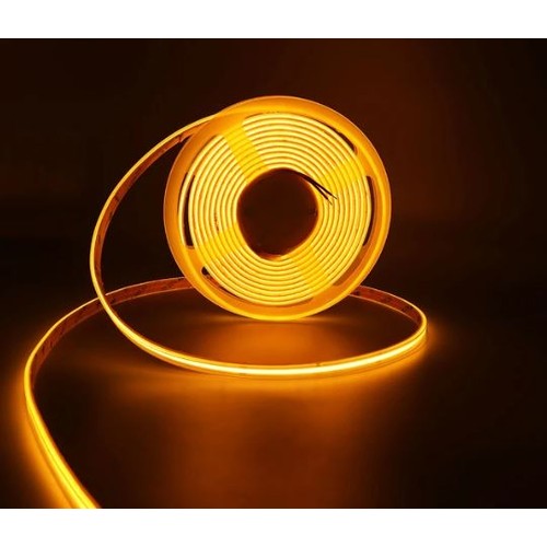 5m 10W/m Bernsteinfarben COB-LED-Streifen - 24V DC, IP67, 320 LEDs pro Meter, COB LED