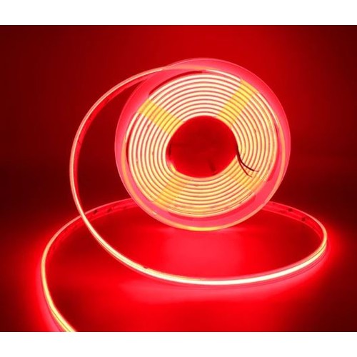 5m 10W/m Roter COB-LED-Streifen - 24V DC, IP67, 320 LEDs pro Meter, COB LED