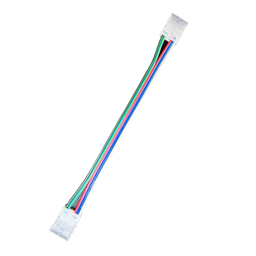 Verbinder mit Kabel für LED-Streifen - 10mm, RGB+W COB, IP20, 5V-24V