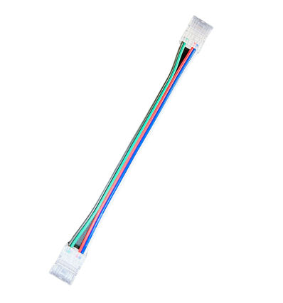 Verbinder mit Kabel für LED-Streifen - 10mm, RGB+W COB, IP20, 5V-24V