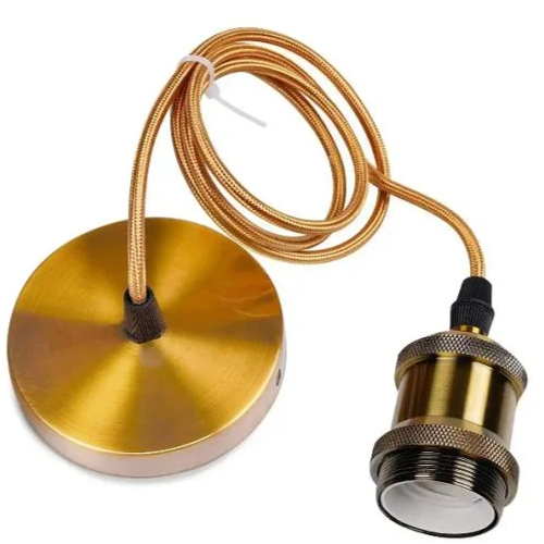 Lampensockel & Rosette, Designer - Antik Bronze, 150 cm Kabel, E27