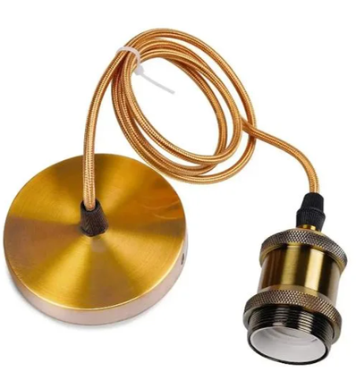 Lampensockel & Rosette, Designer - Antik Bronze, 150 cm Kabel, E27