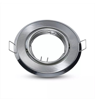 2er-Set MR16 oder GU10 Downlight-Kit - Ohne Leuchtmittel, gebürsteter Stahl, Lochausschnitt: Ø7 cm, Maße: Ø9,3 cm