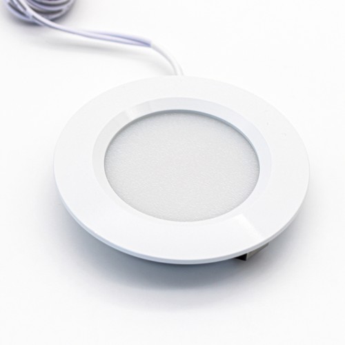 2,7W Ø6,8cm Reco68 Möbel-Einbaustrahler RA92 - 12V DC, Lochausschnitt: Ø5,5 cm, Maße: Ø6,8 cm, Mattweiß
