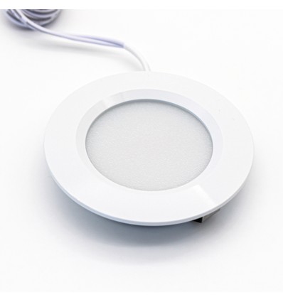 2,7W Ø6,8cm Reco68 Möbel-Einbaustrahler RA92 - 12V DC, Lochausschnitt: Ø5,5 cm, Maße: Ø6,8 cm, Mattweiß