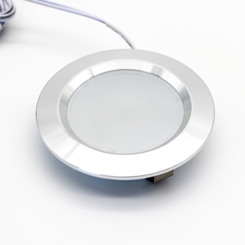 2,7W Ø6,8cm Reco68 Möbel-Einbaustrahler RA92 - 12V DC, Lochausschnitt: Ø5,5 cm, Maße: Ø6,8 cm, gebürsteter Stahl