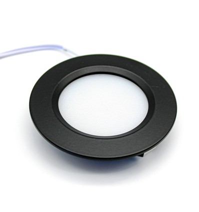 2,7W Ø6,8cm Reco68 Möbel-Einbaustrahler RA92 - 12V DC, Lochausschnitt: Ø5,5 cm, Maße: Ø6,8 cm, Schwarz
