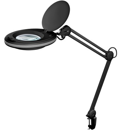 LED Lupenlampe mit Klemme 8W - Schwarz