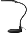 LED Lupenlampe mit Schwanenhals 6W - Schwarz, Tischlampe, Klemme