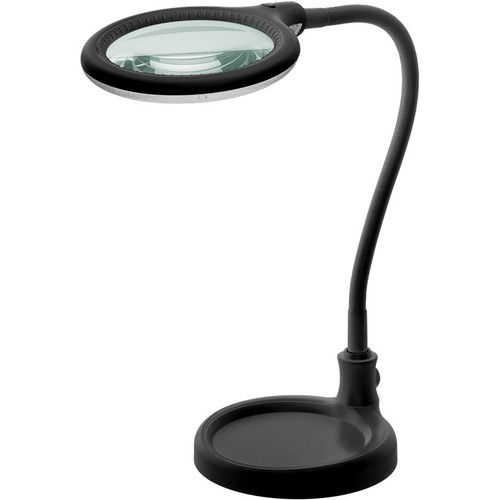LED Lupenlampe mit Schwanenhals 6W - Schwarz, Tischlampe, Klemme