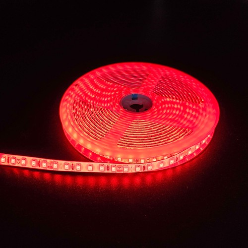 5m 10W/m Roter LED-Streifen - 24V DC, IP65, 120 LEDs pro Meter