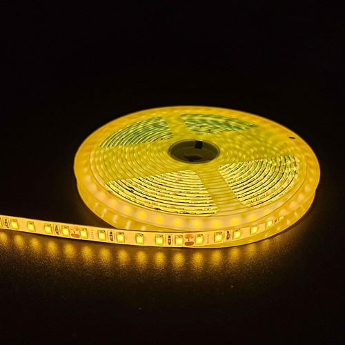 5m 10W/m Gelber LED-Streifen - 24V DC, IP65, 120 LEDs pro Meter
