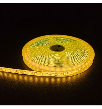 5m 10W/m Gelber LED-Streifen - 24V DC, IP65, 120 LEDs pro Meter