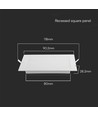 3W 9x9cm LED Einbaupanel - Ausschnitt: 8cm x 8cm, Maße: 9cm x 9cm