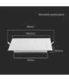 6W 12cm x 12cm LED Einbaupanel - Ausschnitt: 11cm x 11cm, Maße: 12cm x 12cm
