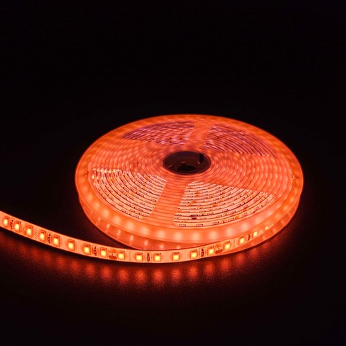 5m 10W/m Orange LED-Streifen - 24V DC, IP65, 120 LEDs pro Meter