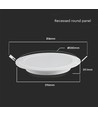 LED Einbaupanel, 24W - Lochausschnitt: Ø28 cm, Maße: Ø29,6 cm
