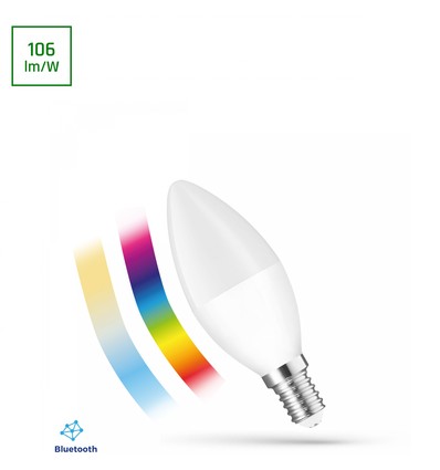 E14 4,9W Smart LED Kerzenlampe - RGBW+CCT, Bluetooth