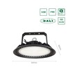 200W LED Hallenstrahler, 180lm/W - DALI dimmbar, 90 Grad, IP65, IK08, schwarzes Gehäuse