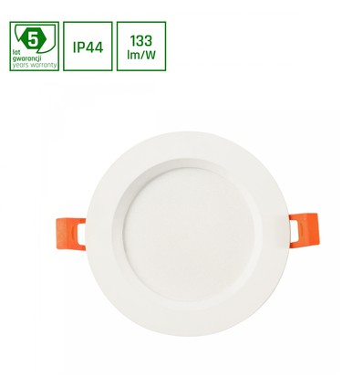12W Ø14cm Dure 3 Max Einbaupanel - 133lm/W, IP44, 4000K, weißer Rand, Ausschnitt: Ø11cm, 5 Jahre Garantie