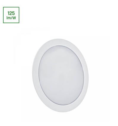12W Ø17cm 2-in-1 Einbaupanel / Aufbaupanel - 125lm/W, 3000K, rund, weißer Rand