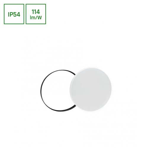 18W Nymphea LED Deckenleuchte mit Sensor - IP54, 3-in-1 CCT, schwarz/weißer Ring, integrierter Sensor
