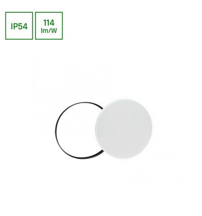 18W Nymphea LED Deckenleuchte mit Sensor - IP54, 3-in-1 CCT, schwarz/weißer Ring, integrierter Sensor