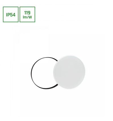 NYMPHEA 24W – Kaltweiß, 230V, 115°, IP54, IK04, Ø320x52, Weiß/Schwarz, Rund mit Pendel