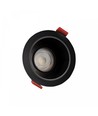 GU10 Einbauspot mit schwarzem Reflektor - Schwarz, Aluminium, schwenkbar, Loch: Ø7,5 cm, Maße: Ø8,5 cm, IP20 Innenbereich