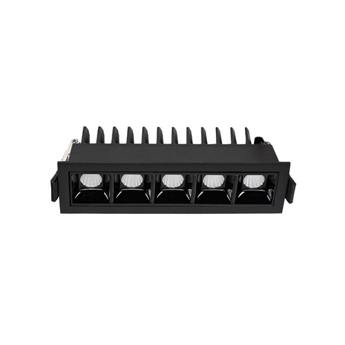 GRID Modell L - Eingelassener Grid 47x45x147 mm, 13W, 45°, Schwarz