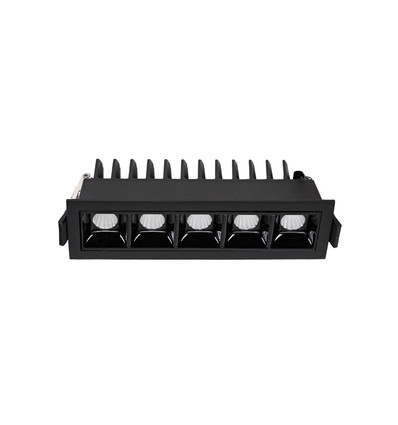 GRID Modell L - Eingelassener Grid 47x45x147 mm, 13W, 45°, Schwarz