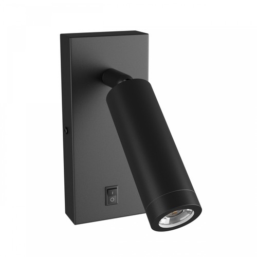 Mini GU10 Slim Wandleuchte - Mit Schalter, Ø3,8x9,5 cm, schwarz, rund, ohne Leuchtmittel