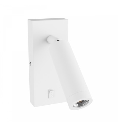 Mini GU10 Slim Wandleuchte - Mit Schalter, Ø3,8x9,5 cm, weiß, rund, ohne Leuchtmittel