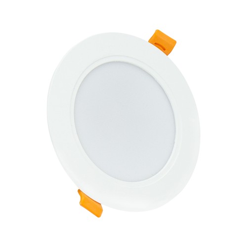 8W Ø11,8cm Einbaustrahler - IP54 spritzwassergeschützt, Lochausschnitt: Ø9,2 cm, Maße: Ø11,8 cm, 3,1 cm hoch, rund, weißer Rand