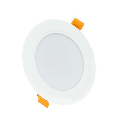8W Ø11,8cm Einbaustrahler - IP54 spritzwassergeschützt, Lochausschnitt: Ø9,2 cm, Maße: Ø11,8 cm, 3,1 cm hoch, rund, weißer Rand