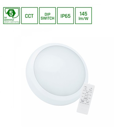 30W NYMPHEA CITY PRO 2 LED Deckenleuchte mit Sensor - 4400lm, CCT, IP65, IK08, inkl. Fernbedienung, 5 Jahre Garantie