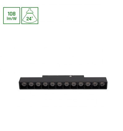 12W SHIFT Basic Lineare Lampe - 3000K, Schwarz, Gitter S, 22cm