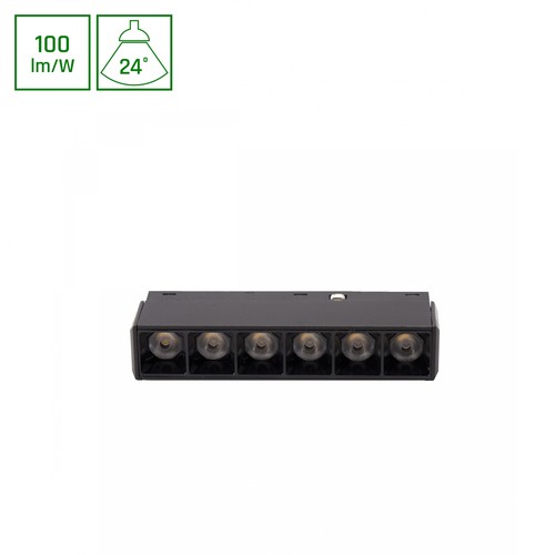 6W SHIFT Basic Grid XS Lineare Leuchte - 11cm, 3000K, Schwarz