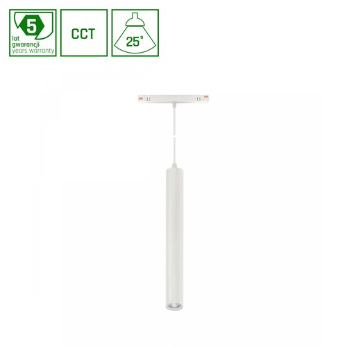 12W Dimmbare SHIFT Smart Hangit Pendelleuchte für Schienensysteme - 25°, Weiß, Ø40x297 (90cm Kabel), CCT/Dim, Zigbee